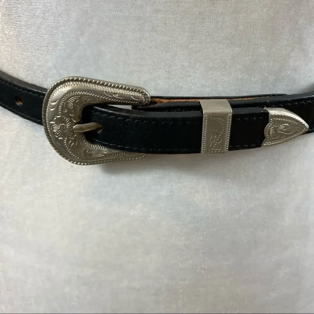NWOT Brushy Creek Serape Black Leather Belt 28‎